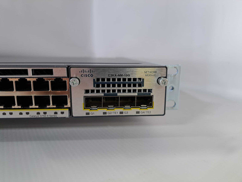 Cisco WS-C3750X-24T-L 24 Port 3750X Gigabit Switch 2x PSU + C3KX NM-10G )