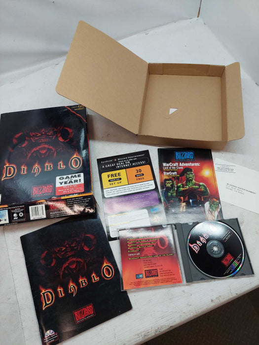 Blizzard Diablo 1 PC Game Big Box 1996 Complete Disc Manual & Inserts CIB