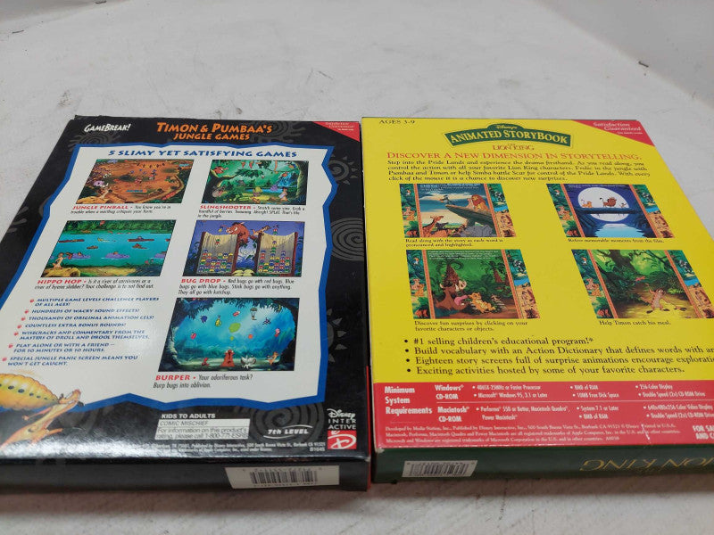 Disney PC CD ROM Games CIB , Lion King & Timon & Pumbaa\\'s