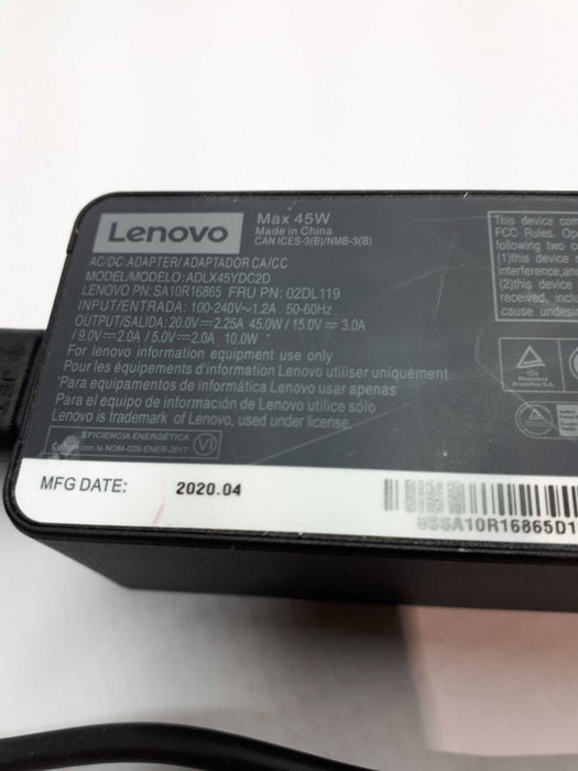 USB-C GENUINE LENOVO 20.0V 2.25A 45W AC Power Adapter USB C for laptop Q&
