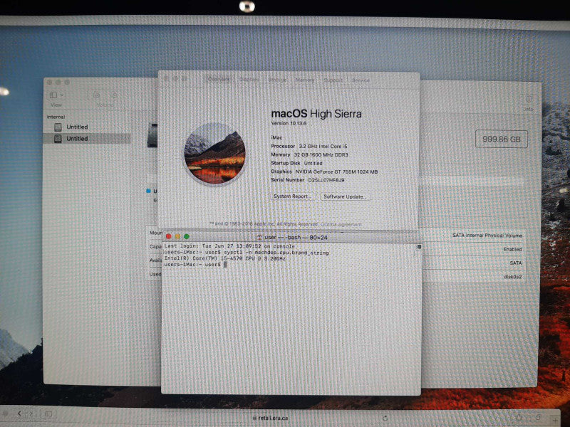 Apple iMac 27\\" Late 2013 Core i5-4570 NVIDIA GT755 32GB RAM 128GB SSD/1TB HDD