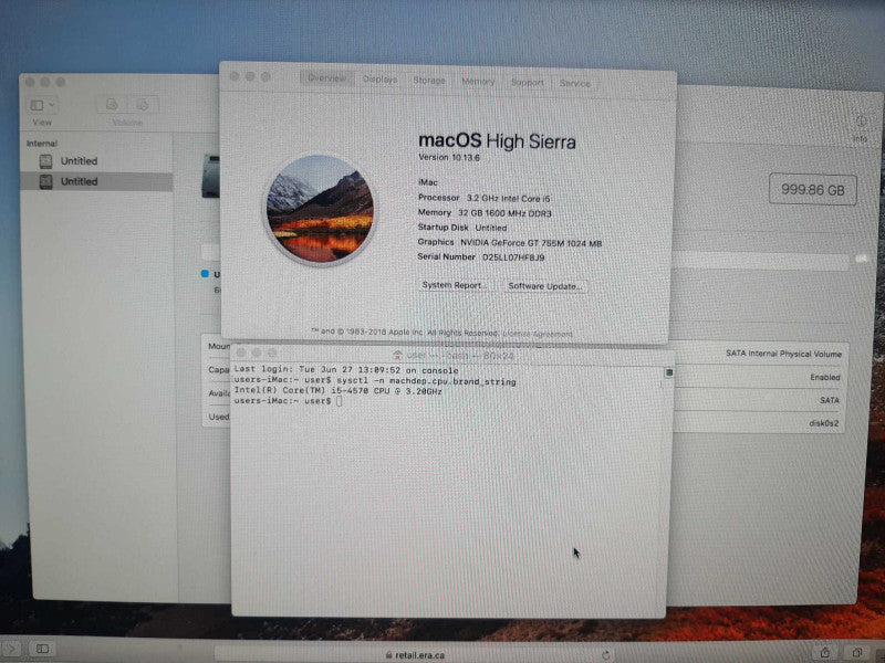 Apple iMac 27\\" Late 2013 Core i5-4570 NVIDIA GT755 32GB RAM 128GB SSD/1TB HDD