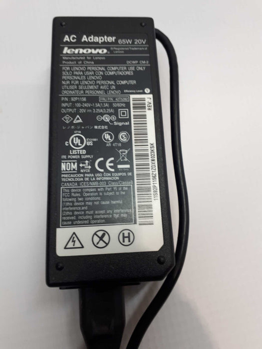 GENUINE LENOVO 20.0V 3.25A 65W AC Power Adapter Fat Round Tip for laptop Q&