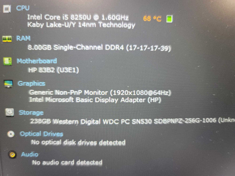 HP EliteBook 840 G5 i5-8250U @ 1.60GHz, 8GB DDR4, 256GB SSD QÎ²