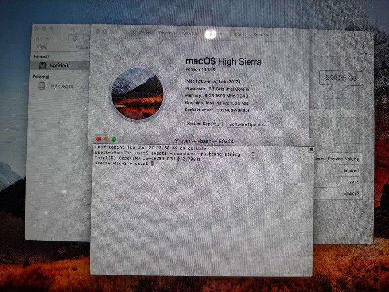 Apple iMac 21.5\\" Late 2013 Core i5-4570R 8GB RAM 1TB HDD Read!