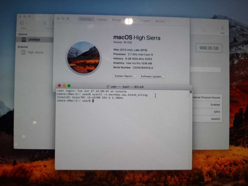 Apple iMac 21.5\\" Late 2013 Core i5-4570R 8GB RAM 1TB HDD Read!