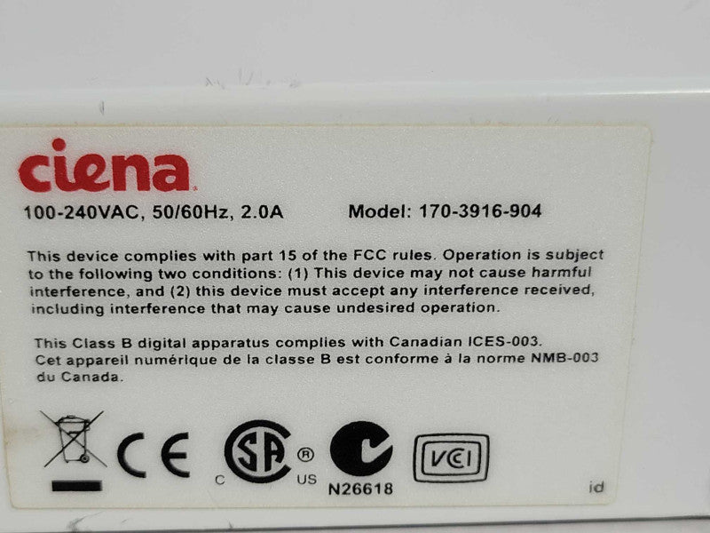 Ciena 3916 Series Service Delivery Switch 170-3916-904, Read _