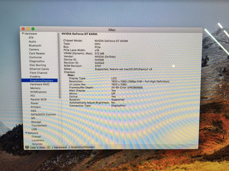Apple iMac 21.5-inch Late 2012 i5-3330S GeForce GT640M 512MB 8GB RAM 1TB HDD