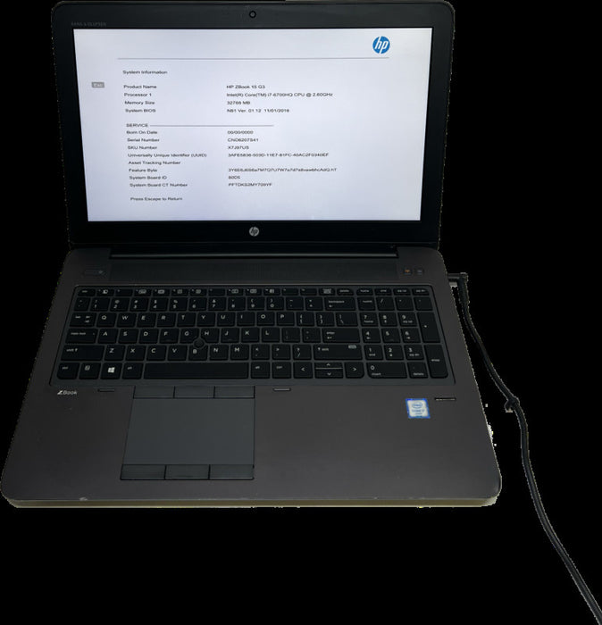 HP ZBook - Workstation I7-6700HQ - 32GB DDR4 - QuadroM2000M4GB - 2x512GB NVMe