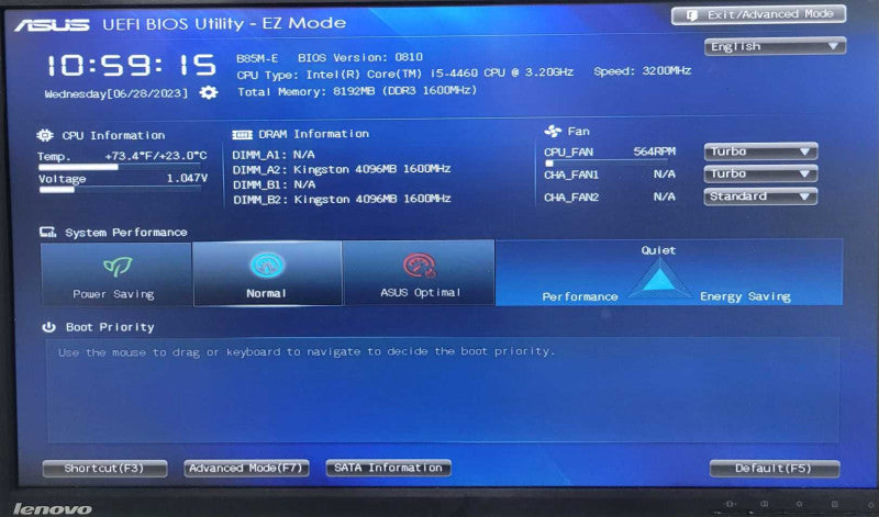 Core i5-4560 @ 3.20GHz - ASUS B85M-E - 8GB DDR3 (COMBO)