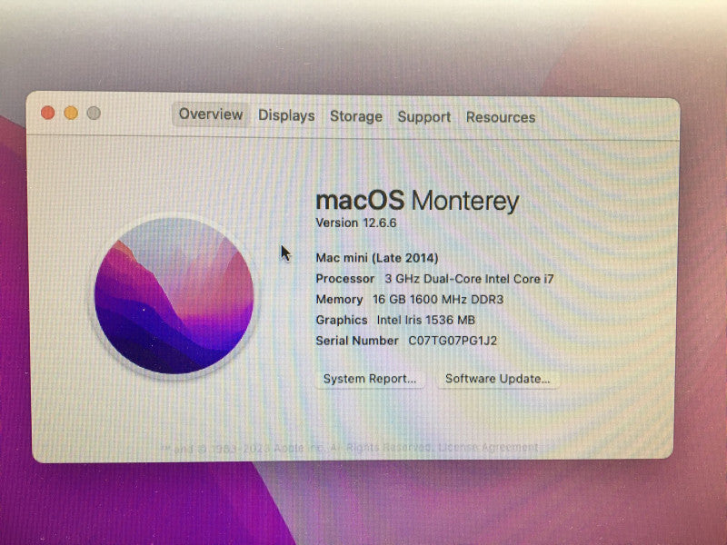 Apple Mac mini Late 2014 Intel i7-4578U 3.00 GHz 16GB RAM 1.12TB Fusion Drive