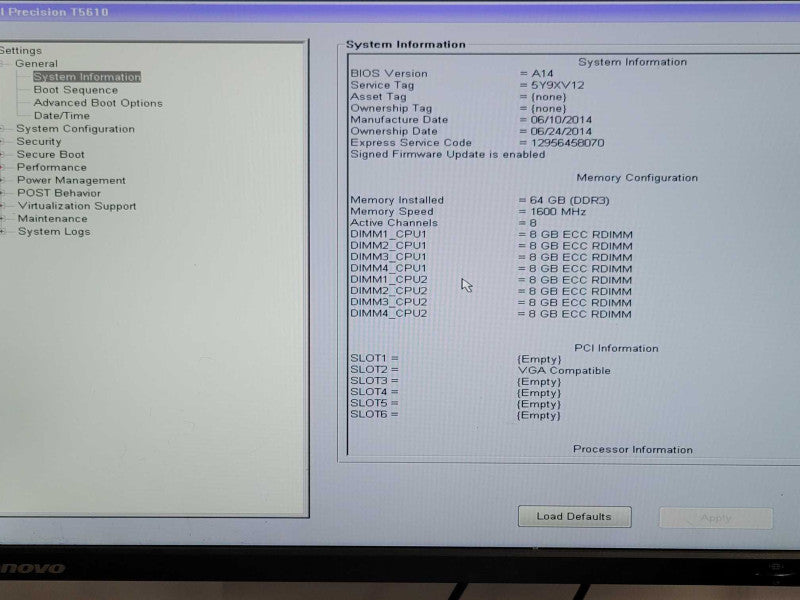 Dell Precision T5610, 2x Xeon E5-2620v2 2.1GHz, 64GB DDR3, Quadro K2000 GPU _