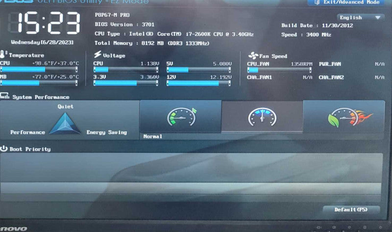 Core i7-2600K @ 3.4GHz - ASUSP8P67-M PRO - 8GB DDR3 (COMBO)