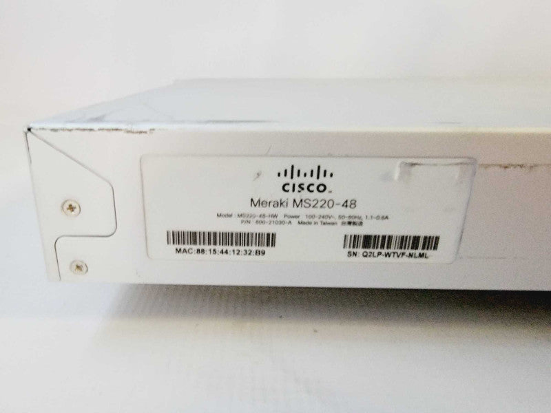 Cisco Meraki Cloud Managed Switch MS220-48 [Claimed] (
