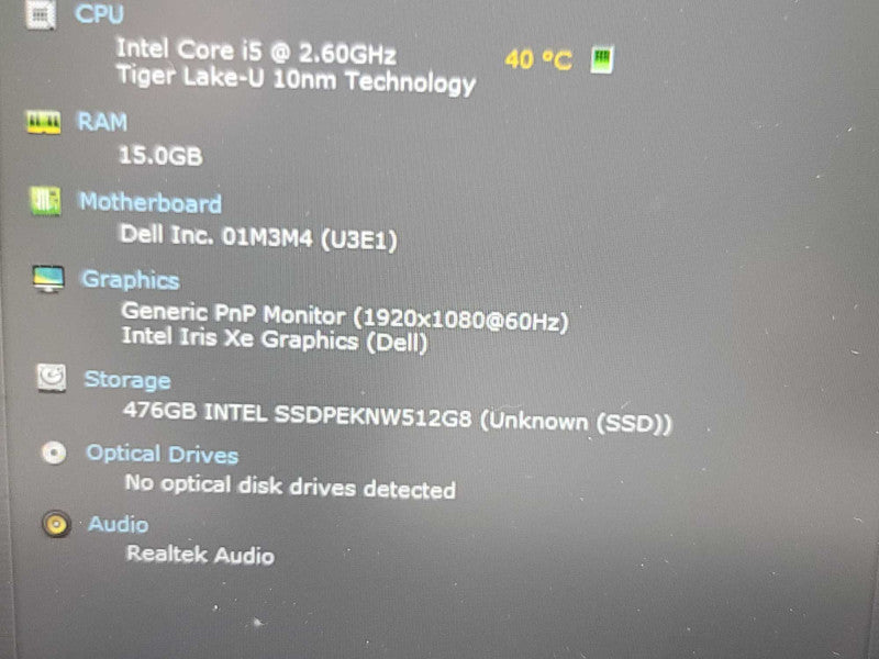 Dell Latitude 5420 i5-1145G7 @ 2.60GHz, 16GB DDR4. 512GB SSD Î²