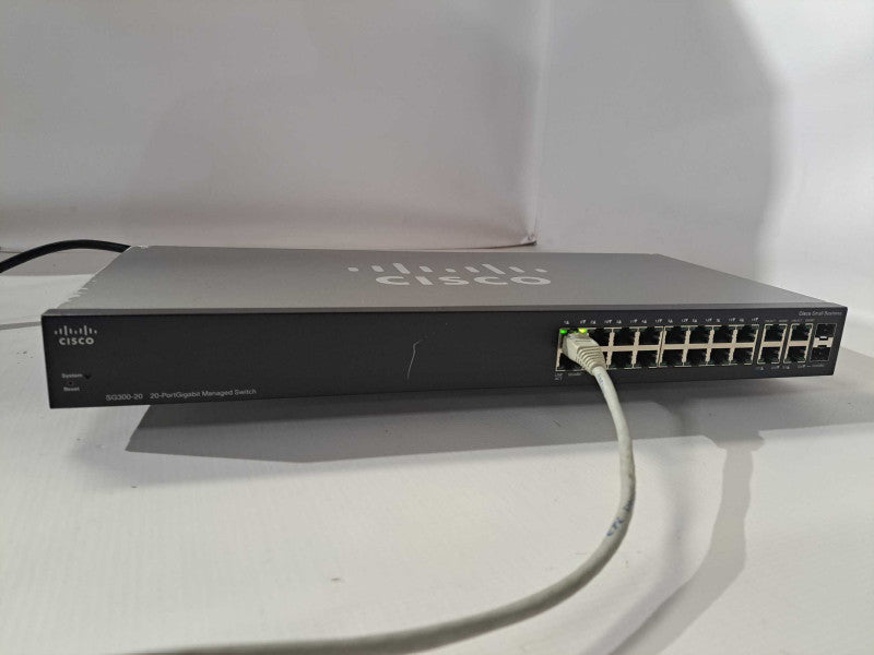 Cisco SG300-20 20 Port Gigabit Ethernet Managed Switch )