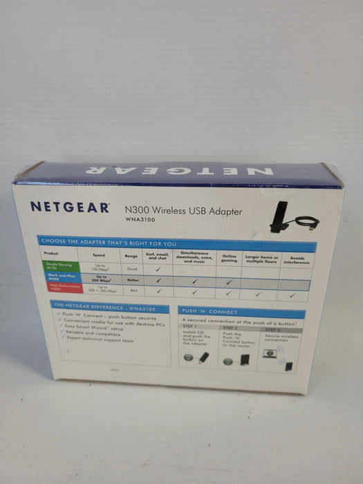 NetGear N-300 Wireless WiFi USB Adapter WNA3100