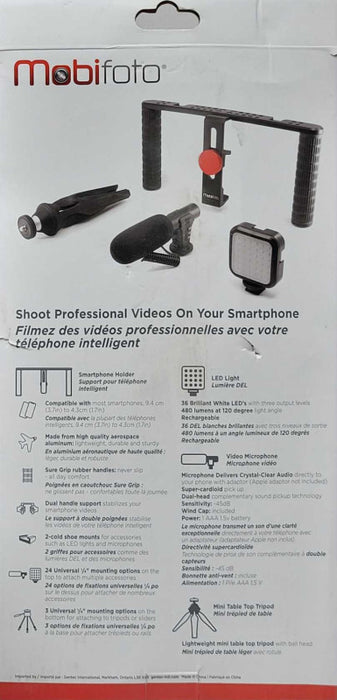 Mobifoto 40kit smartphone vlogging Rig Kit, Read _