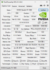 Nvidia Quadro FX1800 768MB  Q@