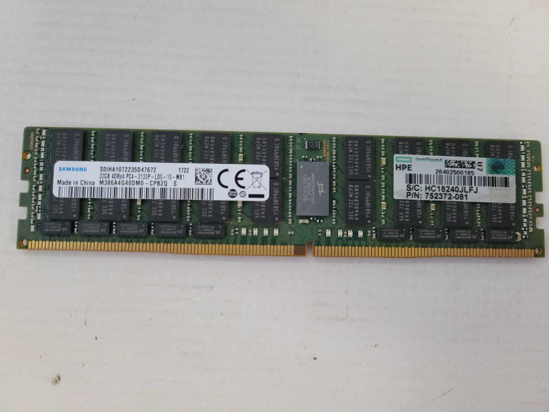 HPE Samsung 32GB 4DRx4 PC4-2133P-LDQ RAM Server Q