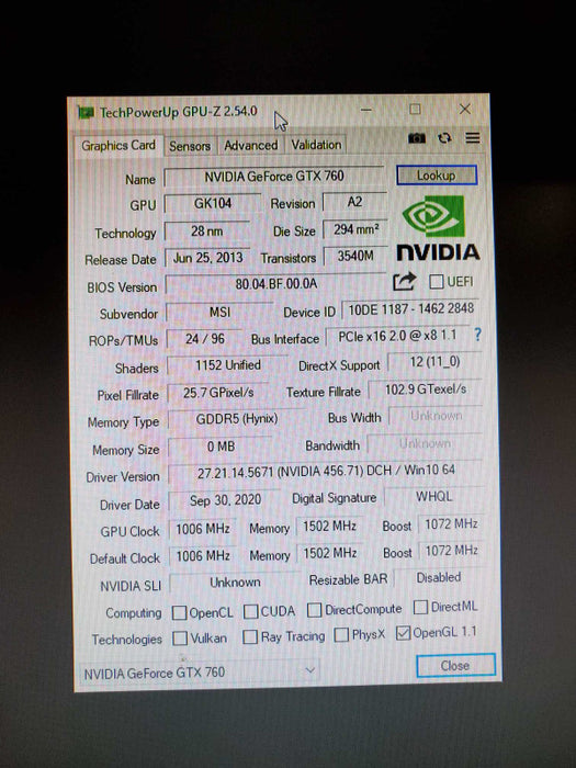 MSI GTX 760 2GB