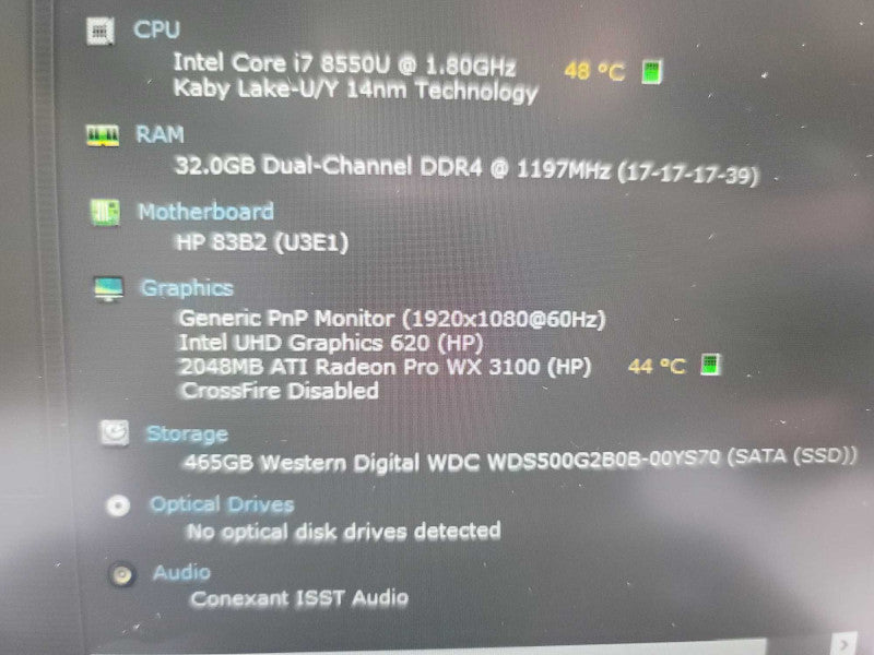 HP ZBook 14u G5 i7-8550U, 2GB Radeon Pro WX 3100, 32GB DDR4, 500GB SSD QÎ²