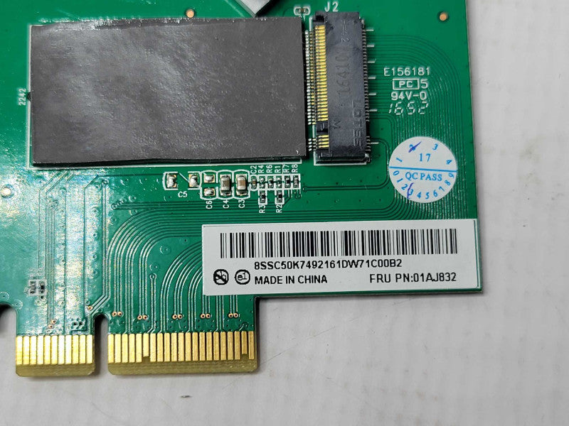 Lenovo 01AJ832 PCIe x4 to M.2 SSD Riser Card W/ Heat Sink (No SSD) _