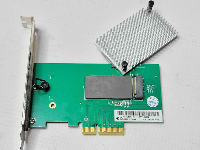 Lenovo 01AJ832 PCIe x4 to M.2 SSD Riser Card W/ Heat Sink (No SSD) _