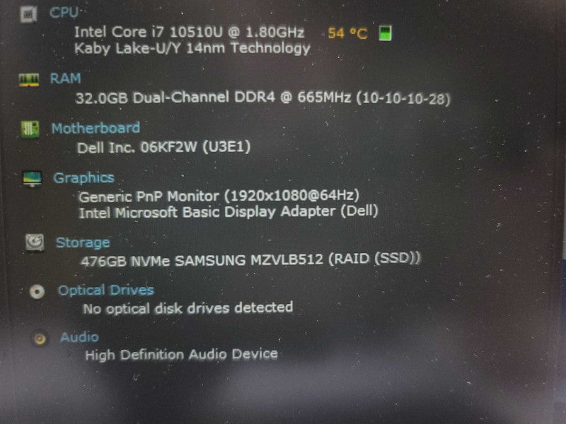 Dell Latitude 5410 13\\" i7-10510U @ 1.80GHz, 32GB DDR4, 500GB SSD Î²