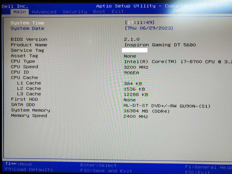 Dell Inspiron Gaming DT 5680 - Intel i7-8700 @ 3.20 GHZ 16GB DDR4 GTX 760 2gb