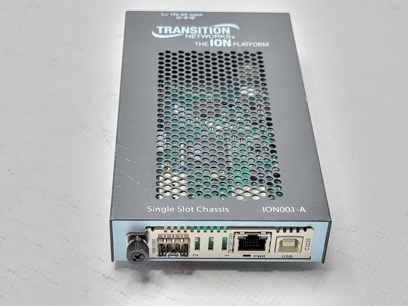 TRANSITION NETWORKS ION001-A 1 SLOT MEDIA CONVERTER CHASSIS, Read _