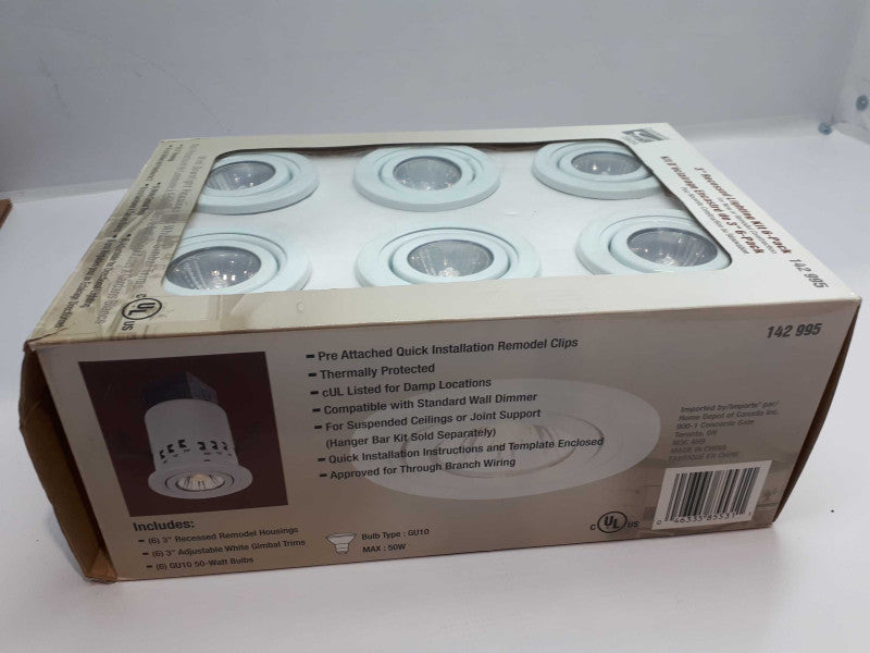 Commercial Electric 3\\" recessed lighting kit 6 pack Q&
