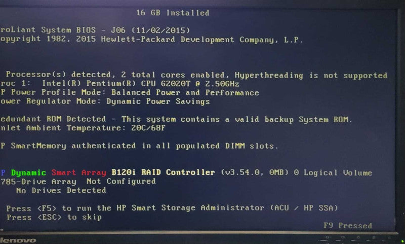 HP Proliant Microserver Gen 8 Intel Pentium G2020T @ 2.50Ghz - 16GB(READ)