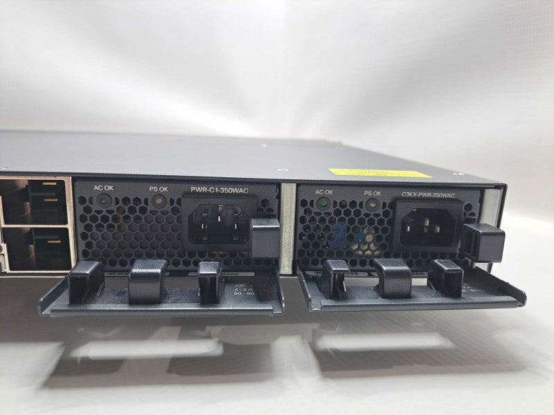 CISCO WS-C3750X-48PF-S Catalyst 48 Port Switch w/ 2x C3KX-PWR-350WAC Q)
