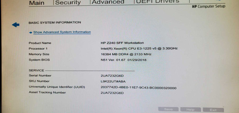 HP Z240 SFF E3-1225 v5 16GB DDR4 NO HDD Q@