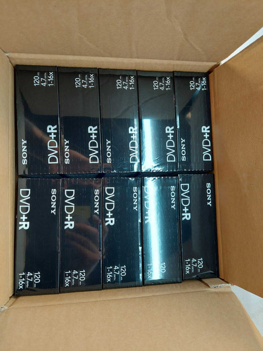 1 Box Full of Sony DVD-R 120min  4.7gb  Model: 10DPR47R4 10 packs 100 pieces