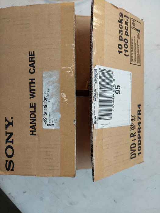 1 Box Full of Sony DVD-R 120min  4.7gb  Model: 10DPR47R4 10 packs 100 pieces