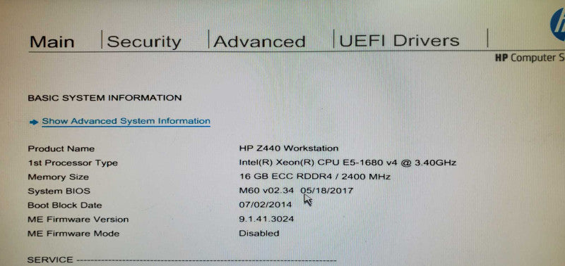 HP Z440 Tower E5-1680 v4 16GB DDR4 NO GPU NO HDD Q@