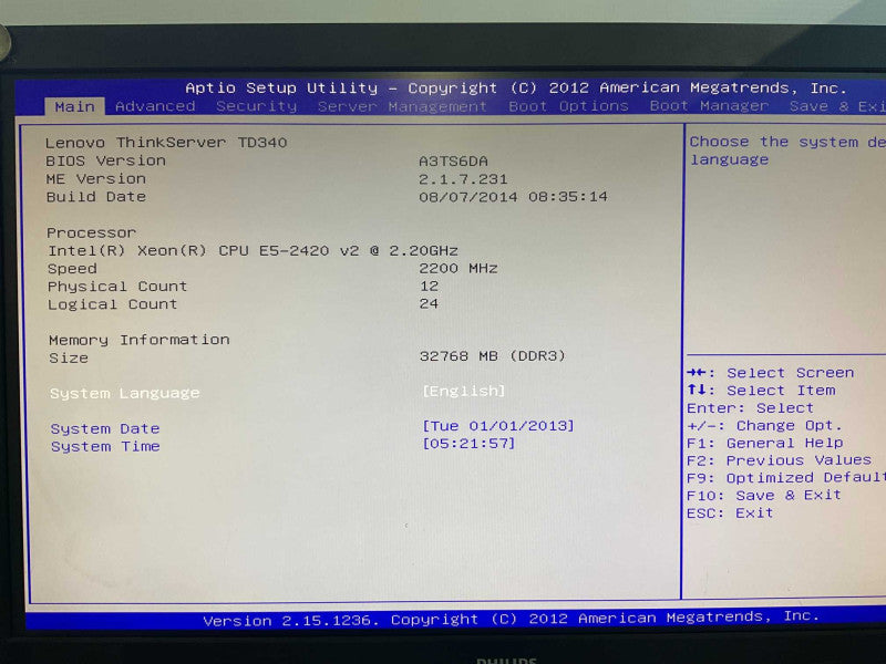 Lenovo TD340 Xeon E5-2420 V2 @ 2.20ghz / 32gb ram / LSI 9240-8i raid READ  -