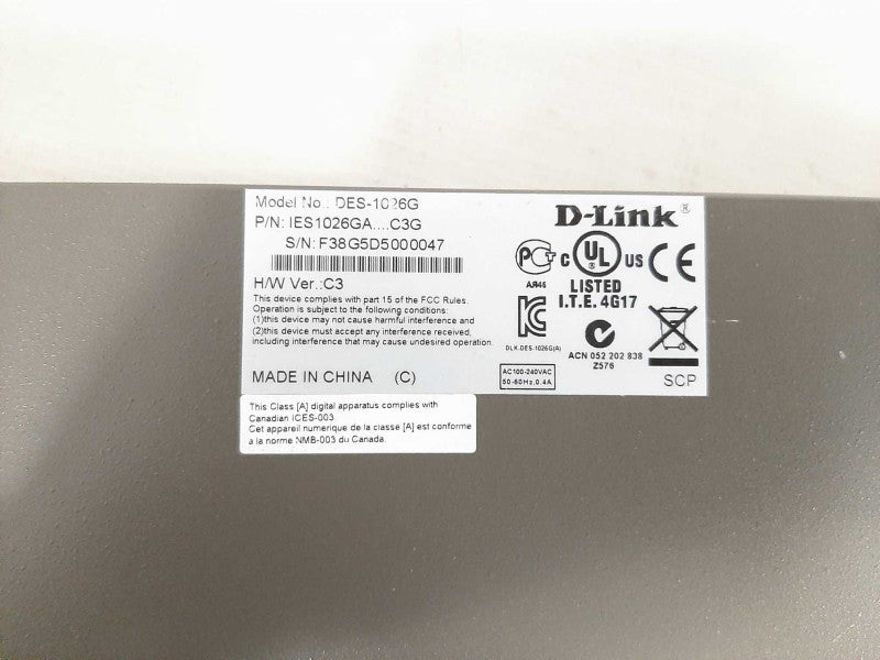D-Link 24-Port Unmanaged Gigabit Switch - DES-1026G $
