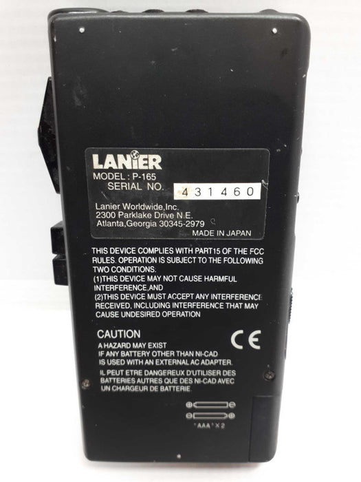 Lanier P-165 Handheld Cassette Voice Recorder &