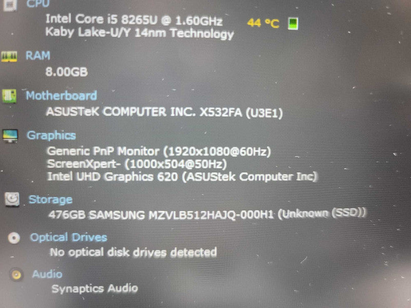 ASUS VivoBook S15 w/ Screenpad i5-8265U @1.60GHz, 8GB DDR4, 512GB SSD QÎ²