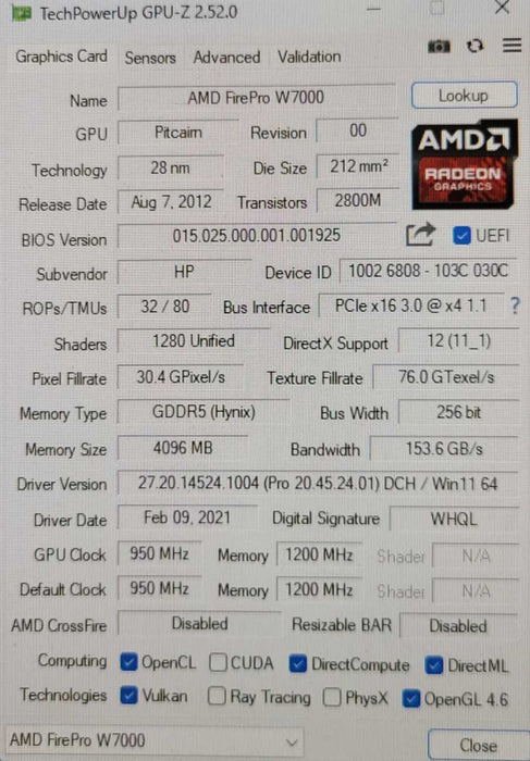 AMD FirePro W700 4GB