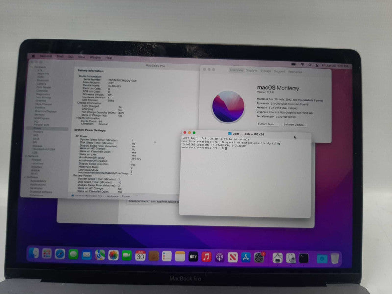 MacBook Pro 2017 13\\" i5-7360U, 8GB DDR3, 256GB SSD Î² *READ*