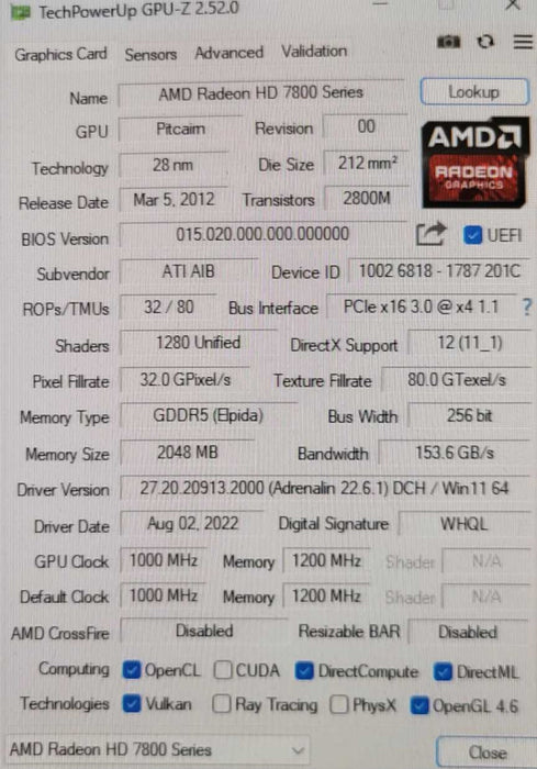 HIS AMD HD 7850 2GB