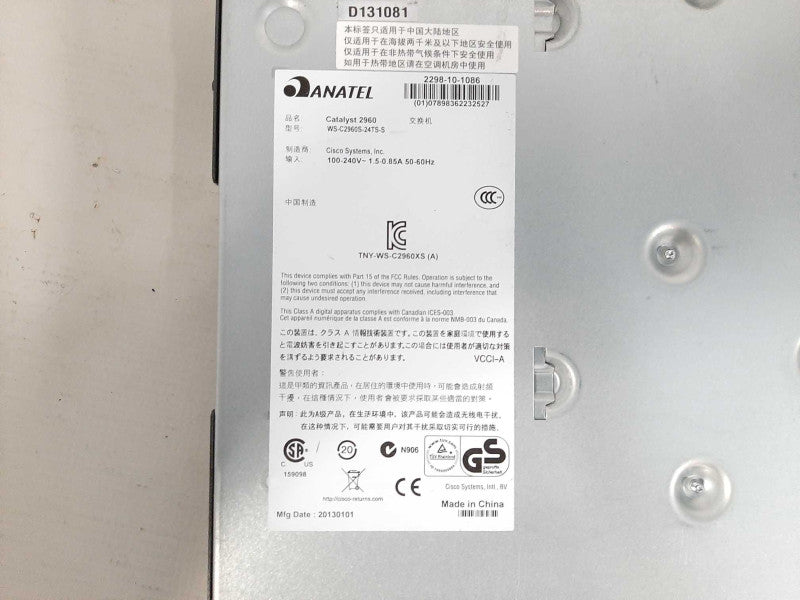 Cisco WS-C2960S-24TS-S 24-Port Gigabit 2960S Series Switch $
