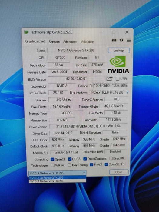 BFG Tech GeForce GTX 295 1792MB