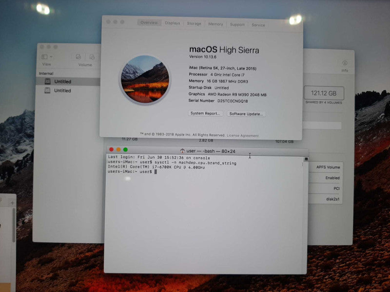Apple iMac 27\\" Late 2015 i7-6700K Radeon R9M390 2GB 16GB RAM 128GB/ 2TB READ