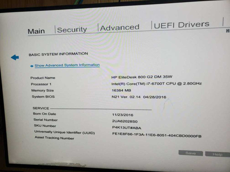 HP EliteDesk 800 G2 DM Desktop Mini i7-6700T CPU @ 2.80GHz 16GB  Q
