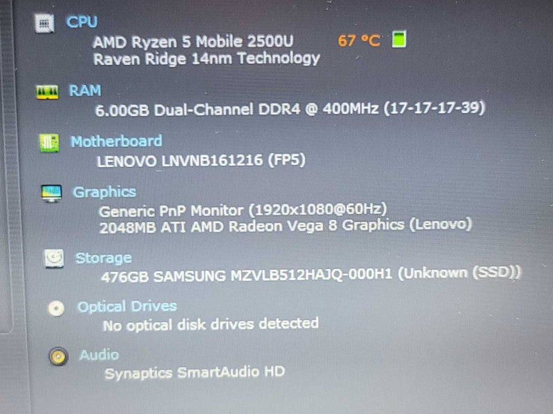Lenovo V330 AMD Ryzen 5 2500U, 6GB DDR4, 2GB AMD Radeon Vega 8, 500GB SSD Î²